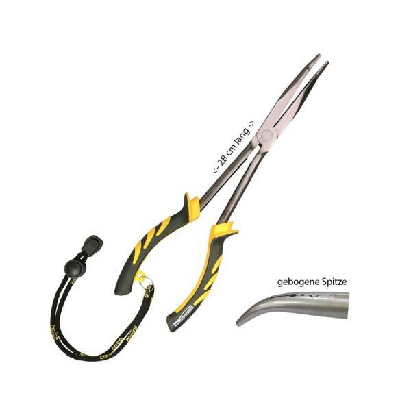 SPRO extra long bent nose pliers 28cm ju