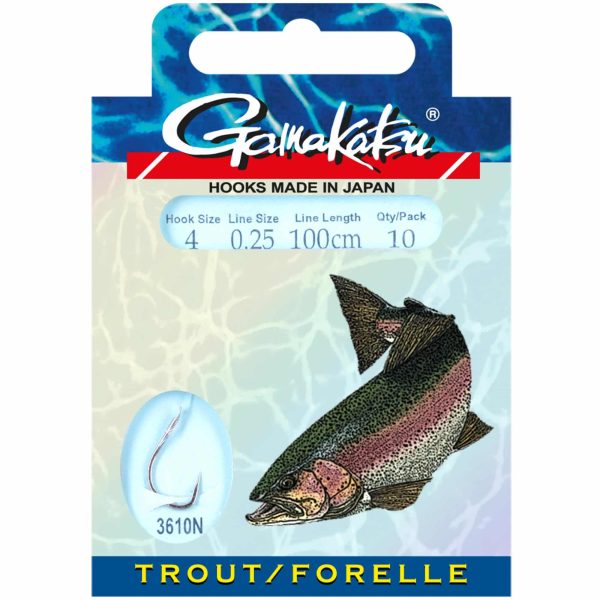 Gamakatsu Trout 3610N 100cm Vorfachhaken Forellenhaken silber