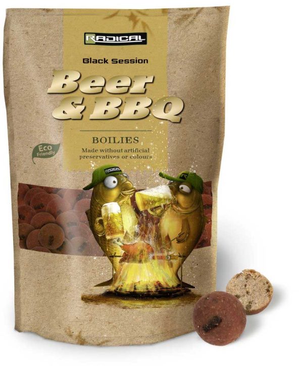 Radical Black Session Boilie Karpfen-Futter 1kg 20mm Beer & BBQ