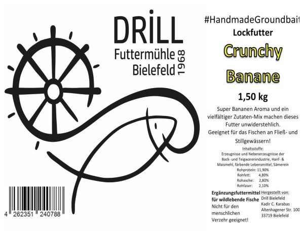 Drill Lockfutter Fertigfutter Crunchy Pellet Banane 1,5kg