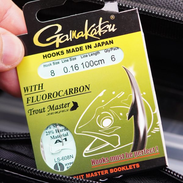 Gamakatsu Trout Master Fluorocarbon LS-608 Vorfachhaken Forelle Booklet Heftchen