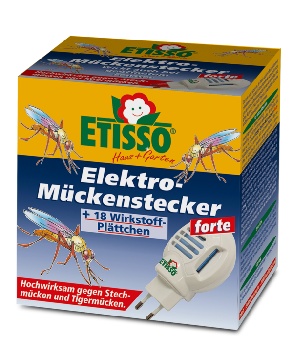 Etisso Elektro-Mückenstecker Set (Mückenstecker mit 18 Wirkstoffplättchen)